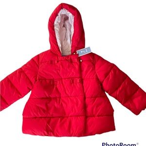 Jacadi Paris red puffer padded jacket with classic hood